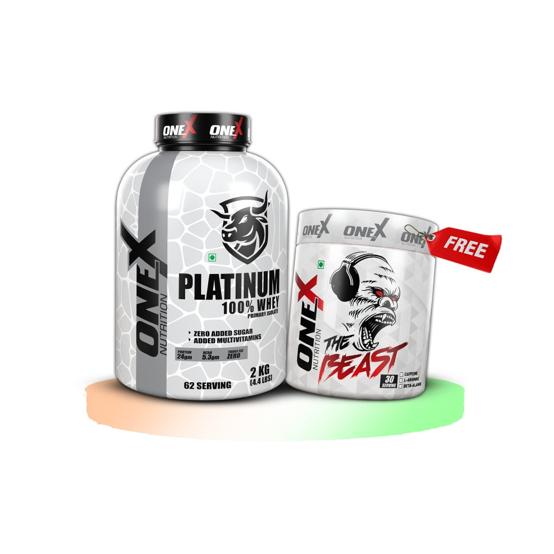 PLATINUM 100% WHEY PRIMARY ISOLATE+Beast Pre Workout Free